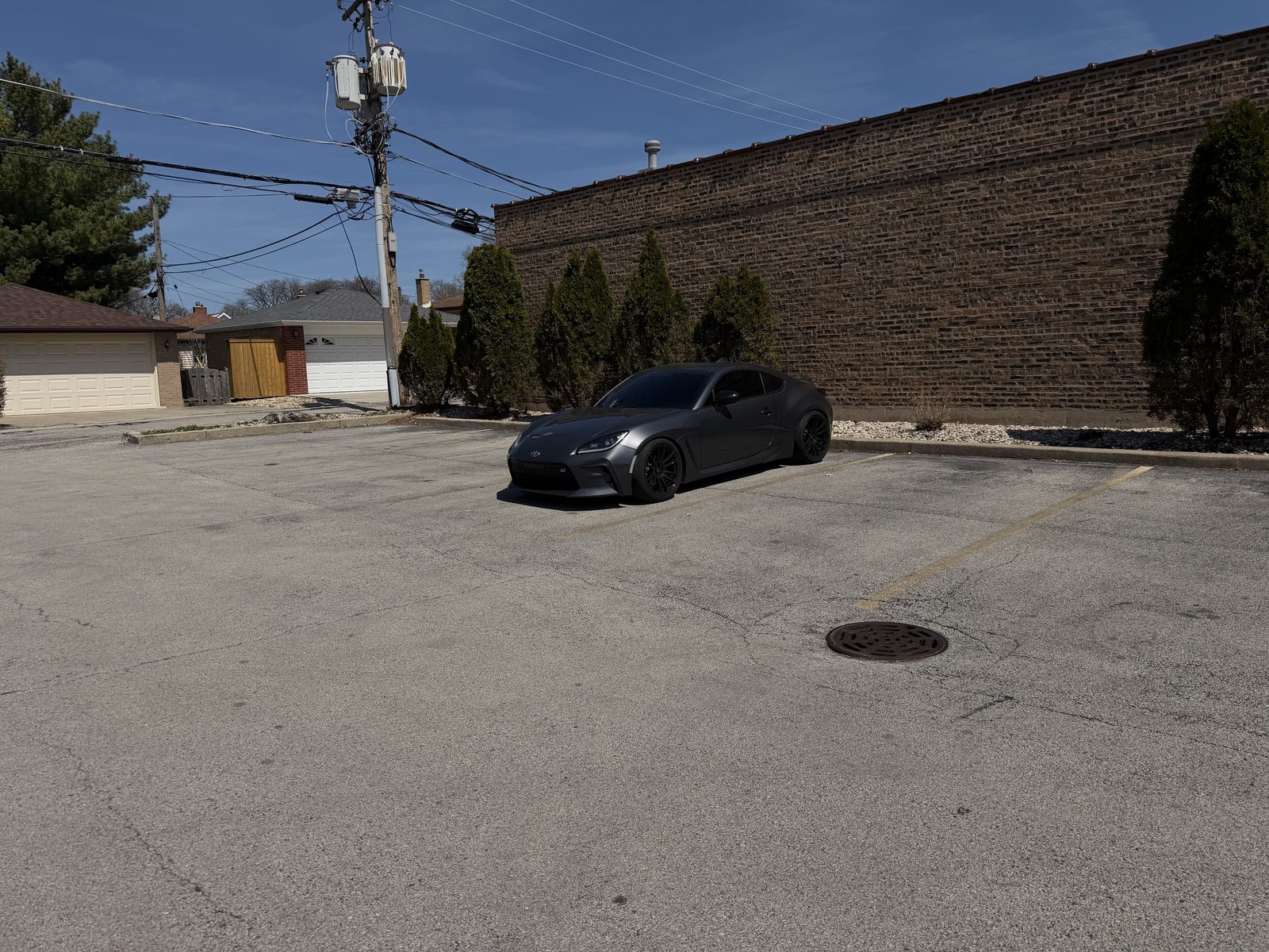 Gray Toyota GR86 with window tint outdoors